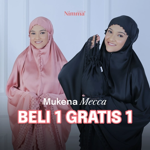 B1G1 - Mukena  Dewasa Silky Laser Cut - MECCA BLACK dan MECCA TOFFEE